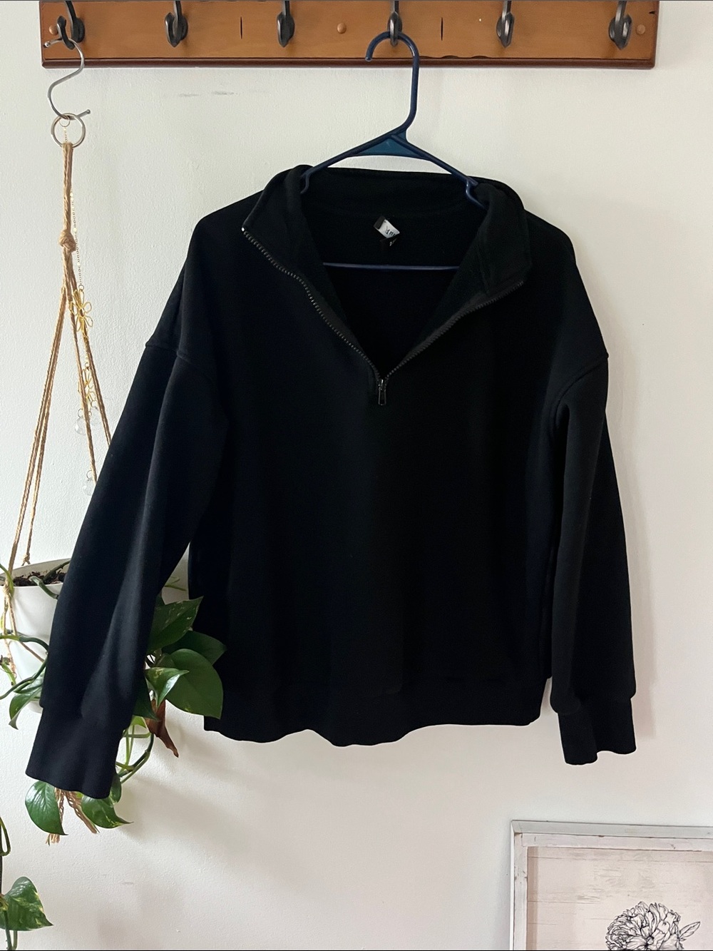 Women's Black Half-Zip Sweater